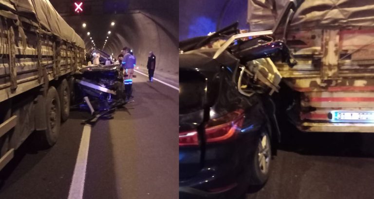 Tünelde trafik kazası: 1 ölü, 4 yaralı