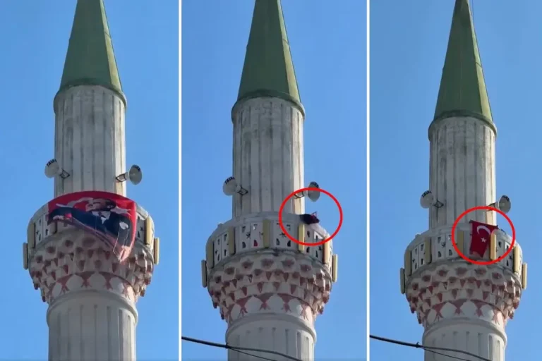 Kenti karıştıran bayrak provokasyonu! Görüntü elden ele dolaşıyor