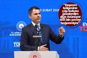 Bakan Kurum: “Muhalefet, ‘deprem bölgesine çöp kutusu gönderdim’ diye övünüyor, 455 bin yuvayı beğenmiyor”