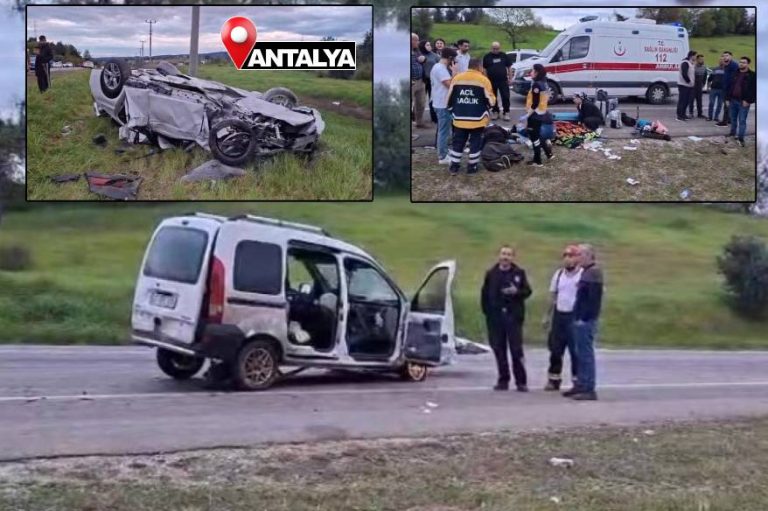 Bayram yolunda feci kaza: Otomobiller kafa kafaya çarpıştı, 7 kişi yaralandı