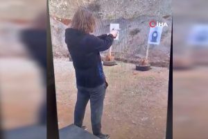 Okulda dehşet saçan saldırganın poligonda atış talimi yaptığı görüntüler ortaya çıktı