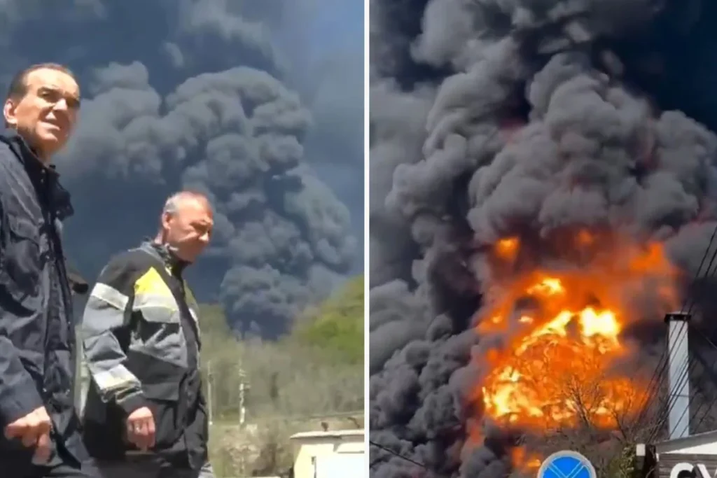 Ukrayna’nın vurduğu petrol rafinerisindeki yangın devam ediyor