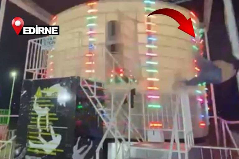 Edirne’deki lunapark faciasının dehşet anları kamerada